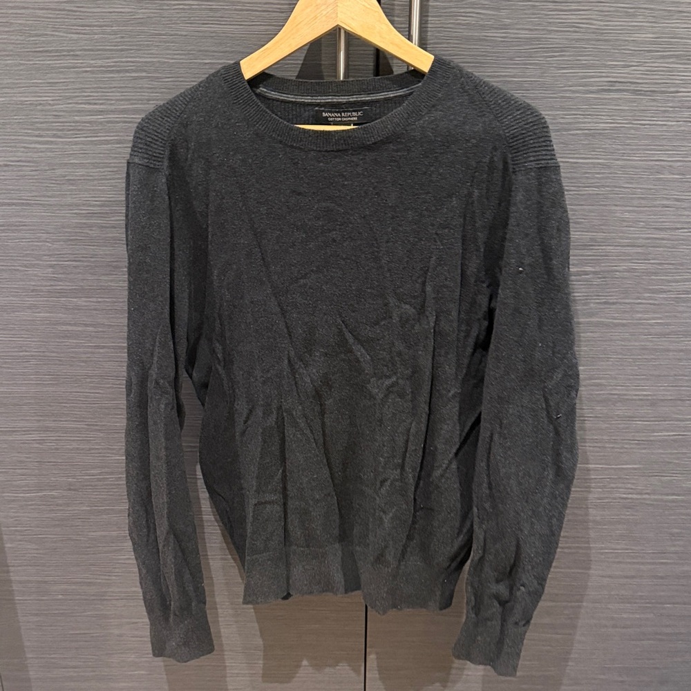 Banana Republic Charcoal Knit Pullover Cotton/Cashmere